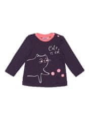 WINKIKI Dívčí tričko s dlouhým rukávem Cute Cat fialová 92
