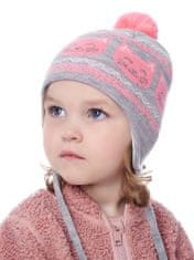 Marhatter Dívčí pletená čepice 9666 šedá/růžová 50