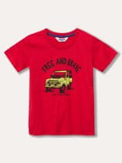 WINKIKI Chlapecké tričko s krátkým rukávem Free and Brave červená 116