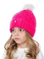 Marhatter Dívčí pletená čepice 9480 jasně-růžová/šedá 54