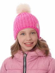 Marhatter Dívčí pletená čepice 9490 jasně-růžová/šedá 54