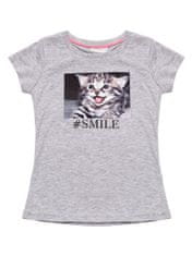 WINKIKI Dívčí tričko Kitty 128 šedý melanž