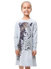 WINKIKI Dívčí šaty Gepard 140 šedý melanž