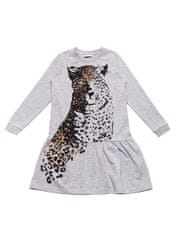 WINKIKI Dívčí šaty Gepard 128 šedý melanž