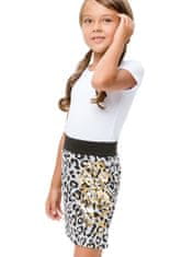 WINKIKI Dívčí sukně Leopard šedý melanž 146