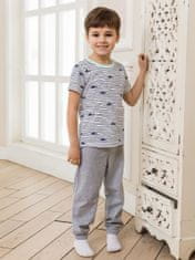 WINKIKI Chlapecké pyžamo Marine 110 bílá/šedý melanž