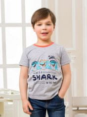 WINKIKI Chlapecké tričko Shark 104 šedý melanž