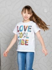 WINKIKI Dívčí tričko Love Cool Vibe bílá 158