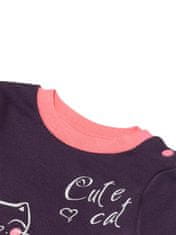 WINKIKI Dívčí tričko s dlouhým rukávem Cute Cat fialová 74