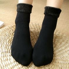 Netscroll 2x pár extra teplých a pohodlných zimních ponožek, černé, elastické, univerzální velikost, HotSocks