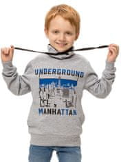 WINKIKI Chlapecká mikina Manhattan šedý melanž 152