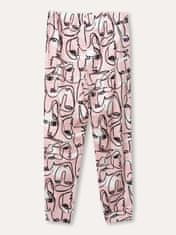 WINKIKI Dívčí pyžamo krátký rukáv, dlouhé kalhoty Art 134 černá/růžová