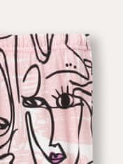 WINKIKI Dívčí pyžamo krátký rukáv, dlouhé kalhoty Art 134 černá/růžová