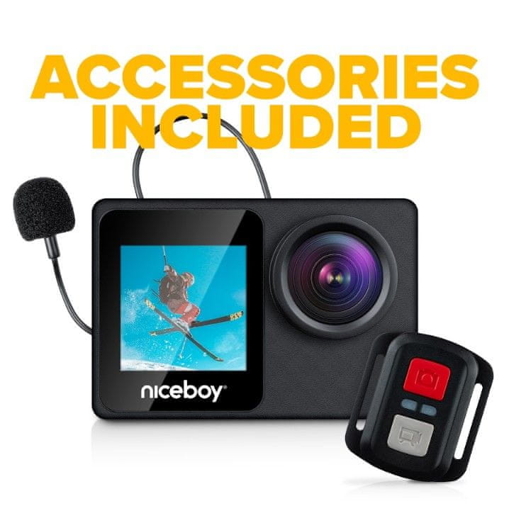  vysoce kvalitní akční kamera niceboy vega 11 vision pro skvostné fotografie a 4k luxusní videa funkce webkamery microSD karty 