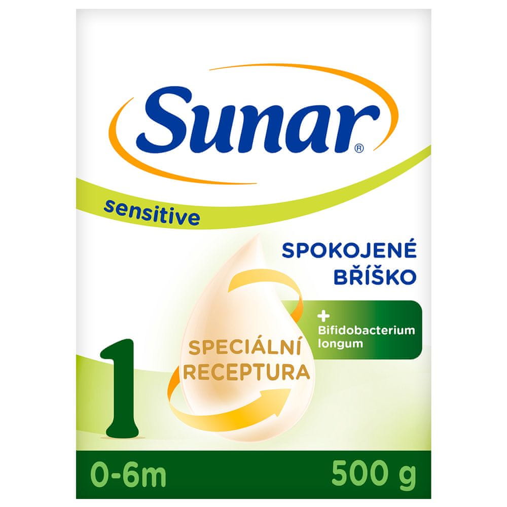 Levně Sunar Sensitive 1, počáteční kojenecké mléko, 500 g