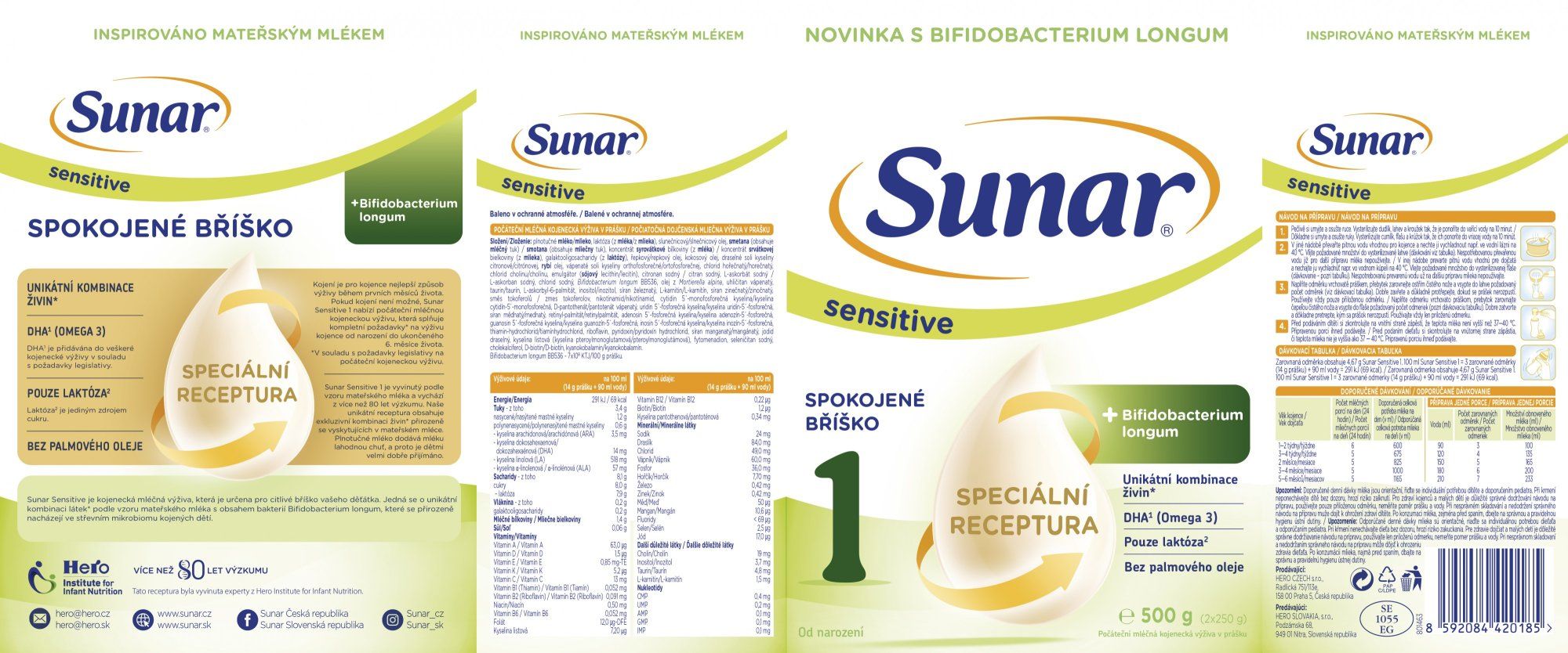 Sunar Sensitive 1, počáteční kojenecké mléko