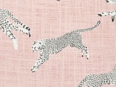 Beliani Sada 2 bavlněných polštářů se vzorem geparda 30 x 50 cm růžové ARALES