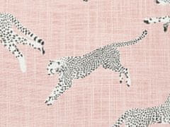 Beliani Sada 2 bavlněných polštářů se vzorem geparda 45 x 45 cm růžové ARALES