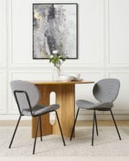 Beliani Sada 2 čalouněných jídelních židlí kohoutí stopa černé/bílé LUANA