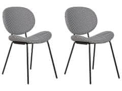 Beliani Sada 2 čalouněných jídelních židlí kohoutí stopa černé/bílé LUANA