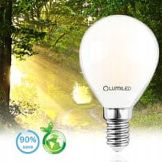 LUMILED 6x LED žárovka E14 P45 7W = 60W 770lm 4000K Neutrální bílá 360° Filament mléčná bublina