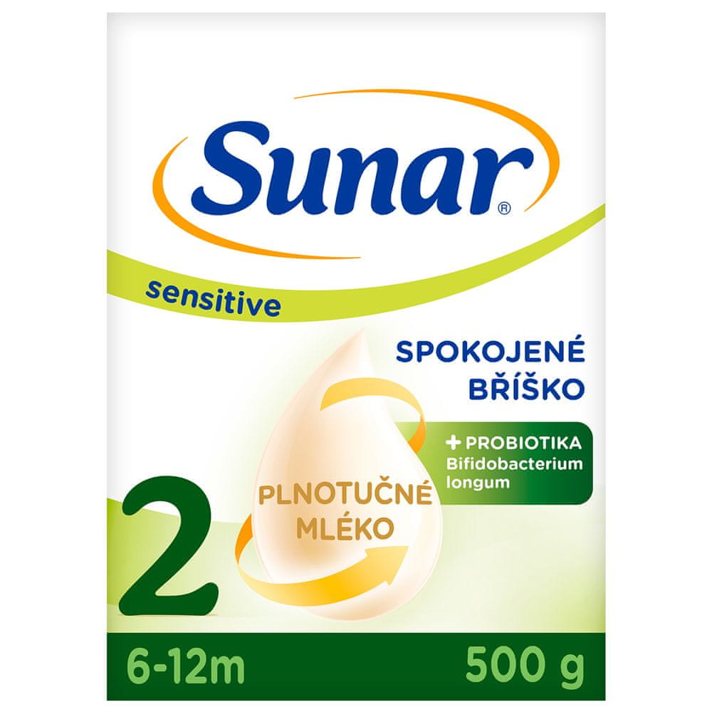 Levně Sunar Sensitive 2, pokračovací kojenecké mléko, 500 g