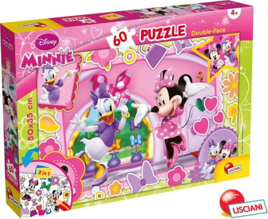 Lisciani Oboustranné puzzle Minnie a Daisy 60 dílků