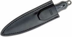 CRKT CR-2075 SHRILL BLACK GREY taktický nůž - dýka 12 cm, šedočerná, Micarta, kožené pouzdro
