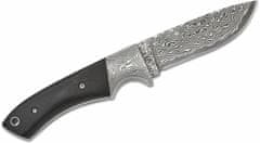 Böker Plus 02BO090DAM M-ONE Damast lovecký nůž 9 cm, damašek, ebenové dřevo, kožené pouzdro