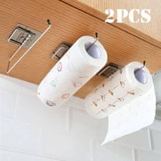 Netscroll Samolepicí nástěnný držák na papírové ručníky z nerezové oceli, úspora místa, rychlá montáž, ideální pro kuchyň a koupelnu - Kupte Jedno, Dostanete Jedno Zdarma!, PaperRack