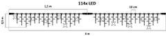DecoLED DecoLED LED světelné krápníky, FLASH, 3x0,5m, teple bílá, 114 diod, IP67 IFNX0305W
