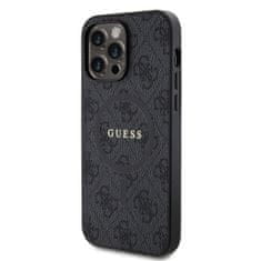 Guess  PU Leather 4G Colored Ring MagSafe Zadní Kryt pro iPhone 14 Pro Max Black