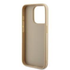Guess  PU Leather Iridescent Metal Script Zadní Kryt pro iPhone 15 Pro Gold