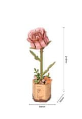 Robotime Dřevěné 3d puzzle růžová růže