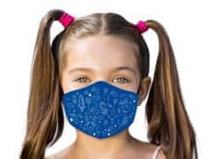 OnlineMedical Textilní antibakteriální rouška s aktivním NANO stříbrem ZNOVUPOUŽITELNÁ - Vánoční modrý (dětská)