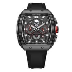 Lige Elegantní pánské hodinky - model Silikone 89112-2 černá + dárek zdarma - Stylový doplněk pro muže.
