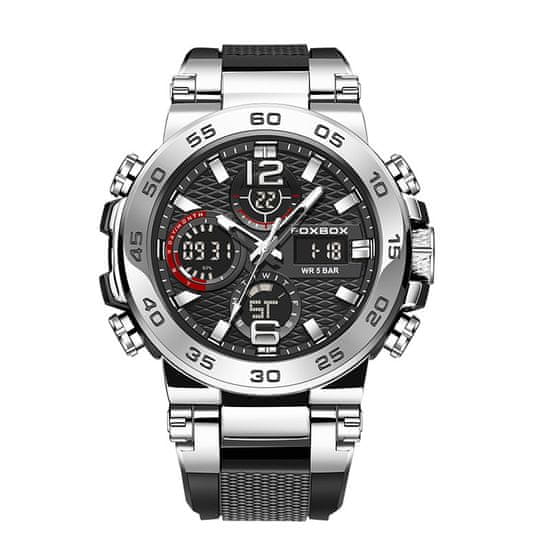 Lige Digitální pánské hodinky modelu F0033-3 se stříbrnými prvky a dárkem ZDARMA