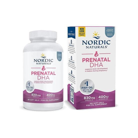 Nordic Naturals NORDIC NATURALS Prenatal Dha 830 mg omega 3 pro těhotné ženy 180 měkkých tobolek 4404