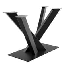 Kovová černá stolní noha, centrální stolová podnož, pro až 150 kg těžké stolové desky, jídelní stůl stolek konferenční stolek obývací stolek, průmyslový moderní obývací pokoj