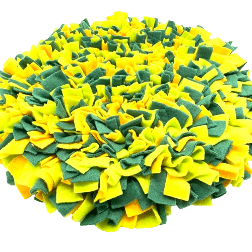 Guden Čmuchací kobereček EXTRA HUSTÝ zelená/žlutá (průměr 45cm)