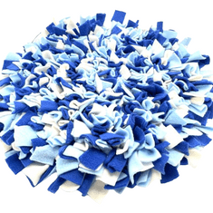 Guden Čmuchací kobereček EXTRA HUSTÝ bílá/sv. modrá/královská modrá (průměr 45cm)