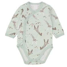 MBaby Zavinovací kojenecké body + polodupačky, bavlna, 2D sada, Žirafy - máta, vel. 62