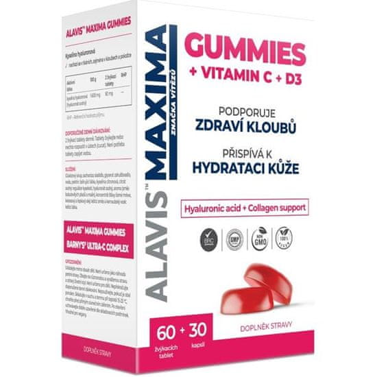 Alavis MAXIMA GUMMIES Vitamin C+D3 žvýkací tbl.60+cps.30