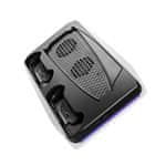 FIXED Dokovací stanice pro PlayStation 5 s chlazením a nabíjením pro dva ovladače DualSense, černo-bílá