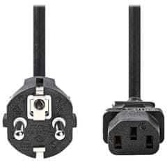 Nedis napájecí kabel 230V/ přípojný 10A/ konektor IEC-320-C13/ přímá zástrčka Schuko/ černý/ bulk/ 5m