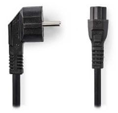 Nedis napájecí kabel/ Typ F Zástrčka - IEC-320-C5/ přímý/ úhlový/ trojlístek/ černý/ bulk/ 2m