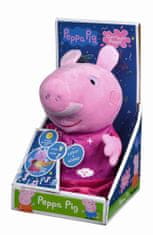 Peppa Pig 2v1 plyšové prasátko Peppa, hrající + světlo, růžový, 25 cm