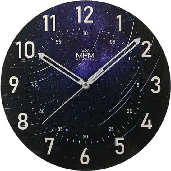 MPM QUALITY Nástěnné skleněné hodiny MPM Star