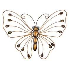 PRODEX Motýl kov s kamínky velký 52 x 35 cm