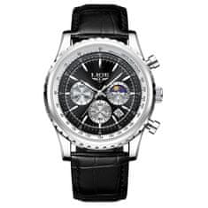 Lige Elegantní pánské hodinky 8989-7 v černé barvě s dárkem ZDARMA - stylový doplněk!